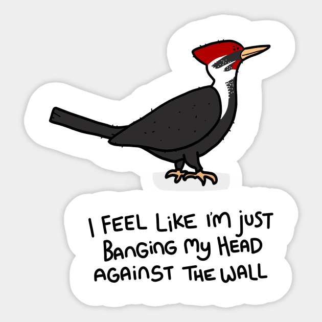 Grumpy Woodpecker Sticker by grumpyanimals